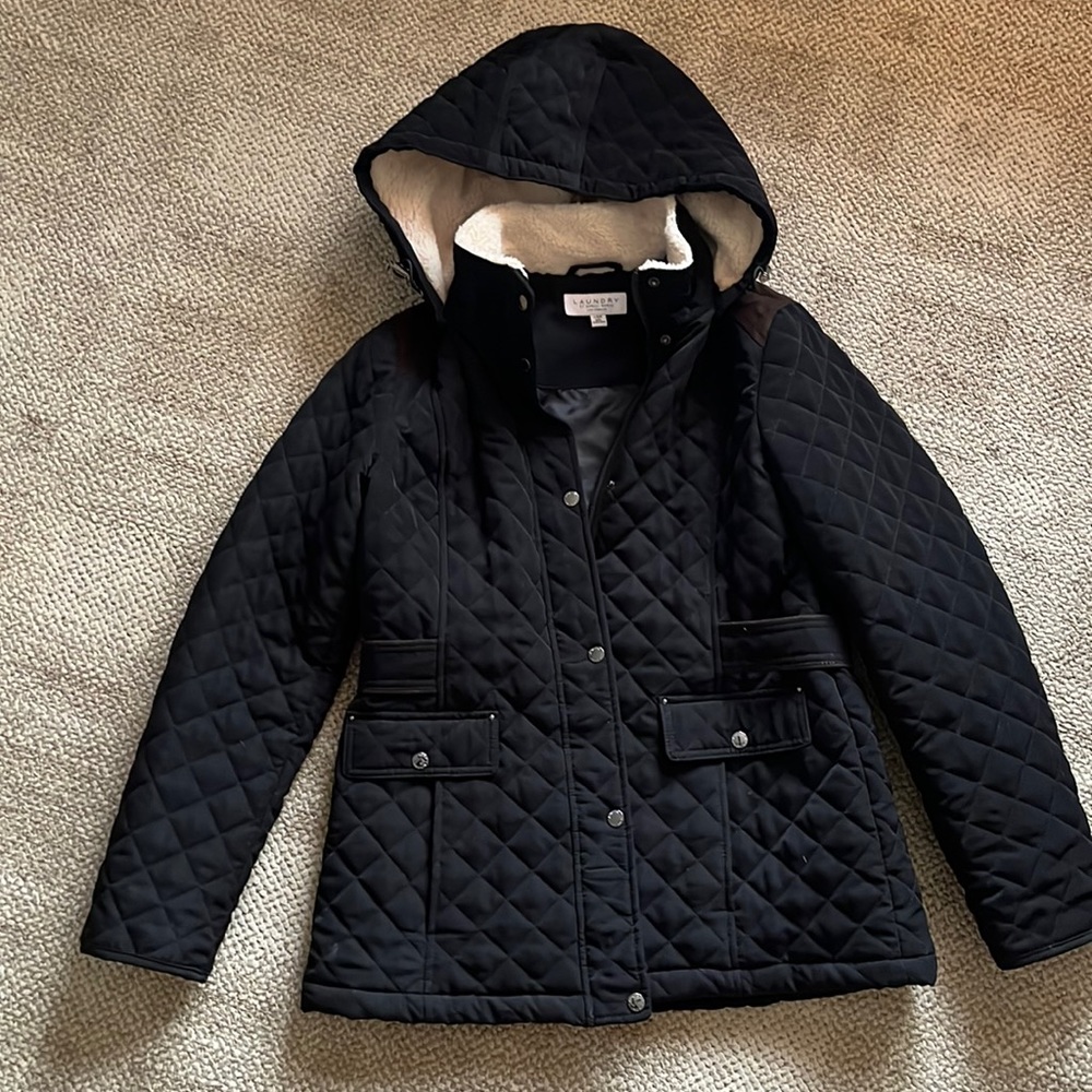 Laundry by Shelly Segal black quilted jacket. Perfect for fall!